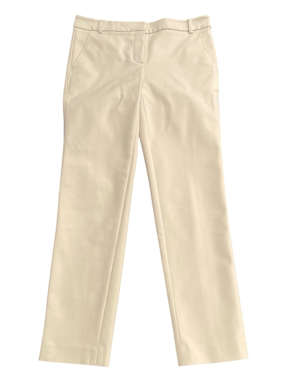 Judith and Charles Cream Cotton Blend Back Seam Pocket Tapered Ankle Pant (2)